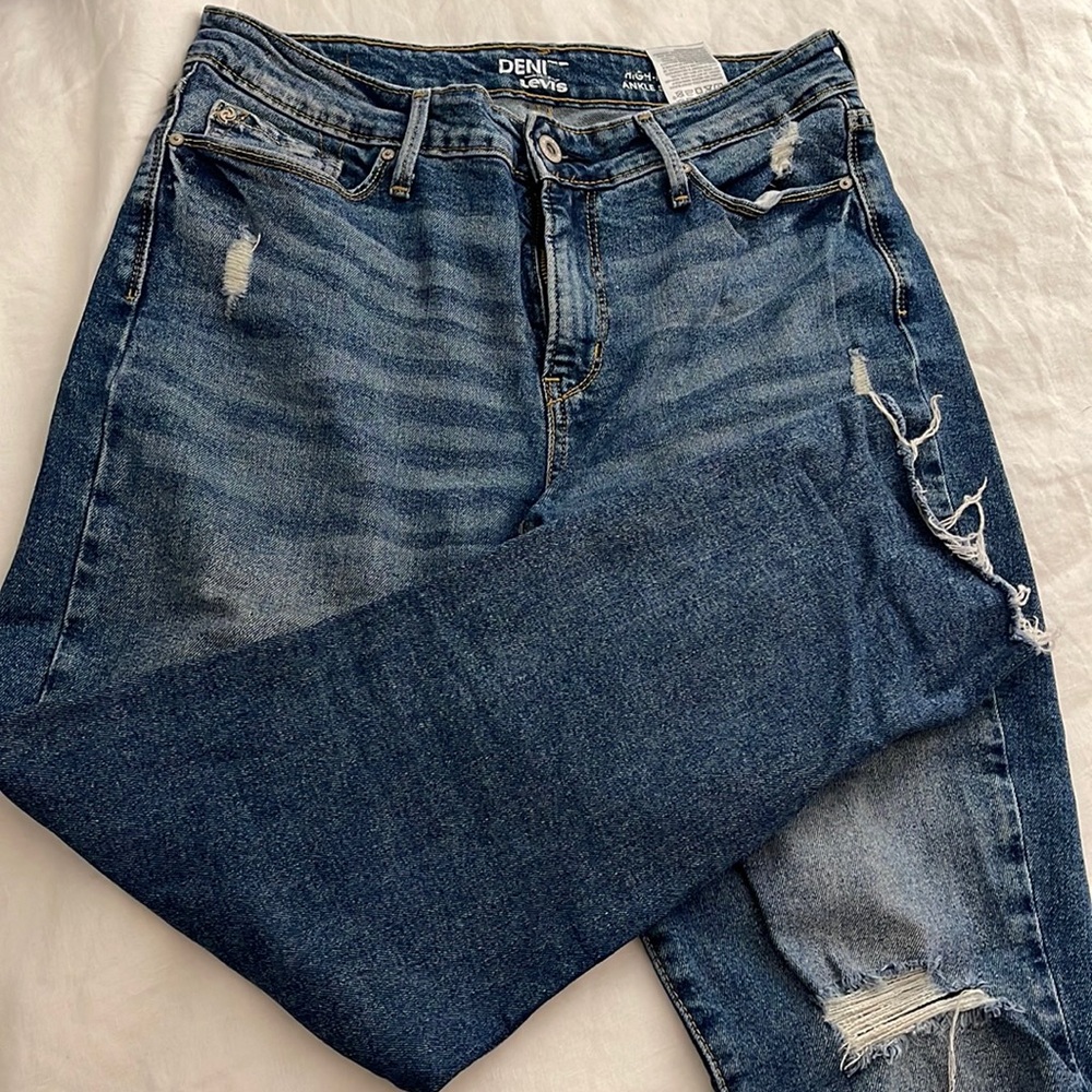 Levi High rise straight jeans